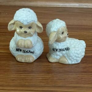 Vintage Two Little Sheep Salt And Pepper Shakers
